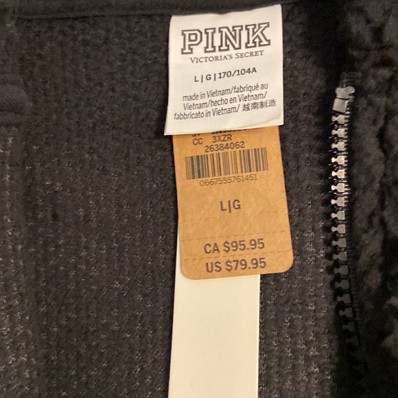 PINK Sherpa Size L brand new with tags size L length 28” bust 42” - Picture 15 of 16